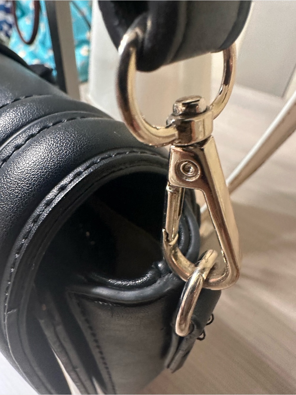 True Religion Black Crossbody Bag with Gold Hardware - Picture 3 of 12